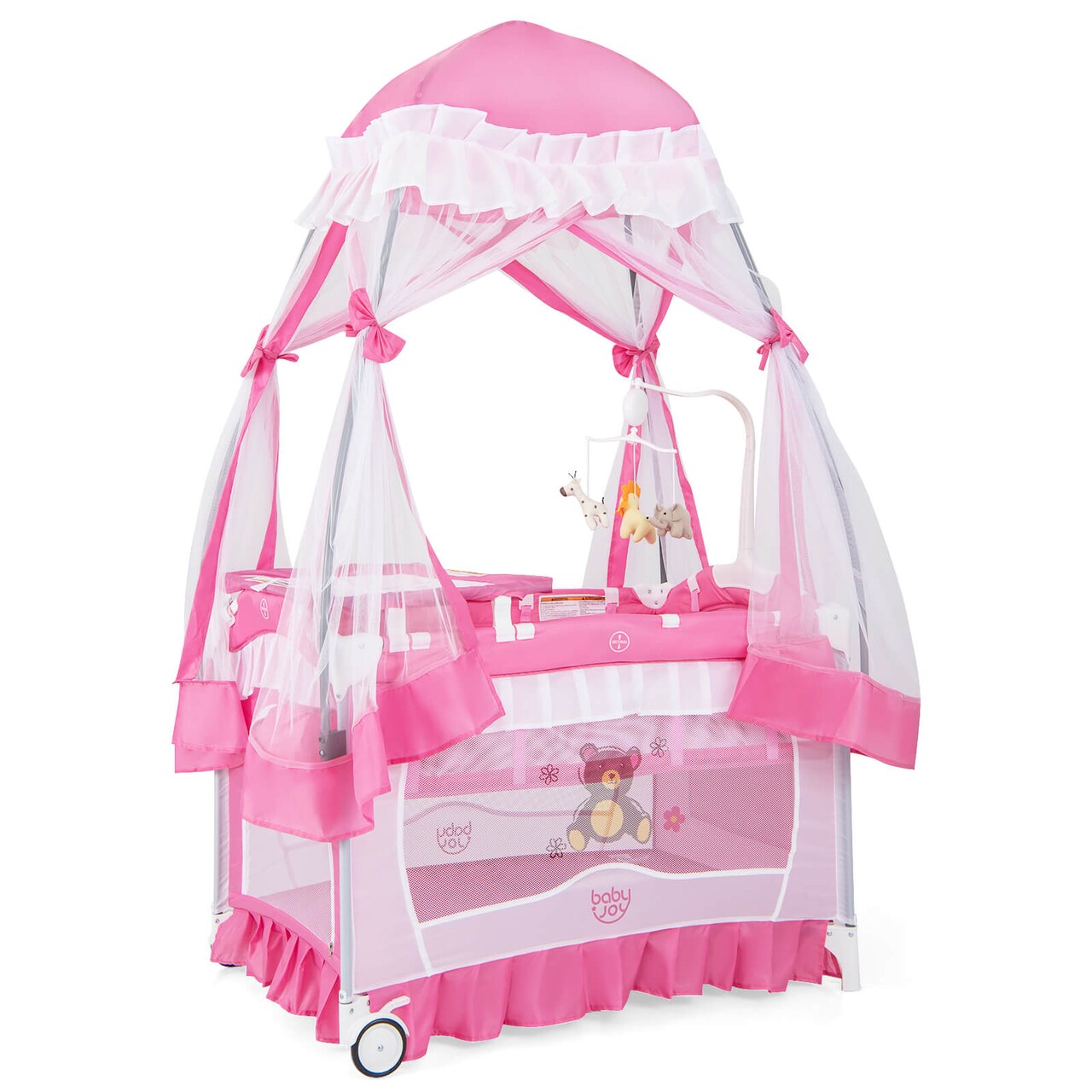 Babyjoy Portable Baby Playpen Crib Cradle Changing Pad Mosquito Net Toys with Bag